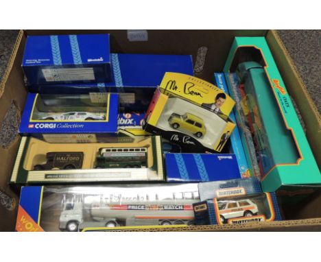 CORGI - various modern boxed vehicles including commercial Superhaulers; Mr Bean; Weetabix models; Rally Car also some Matchb