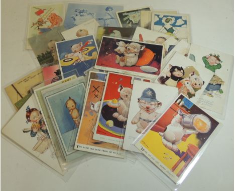 Approx 30 loose postcards includes Kewpie dolls; children by Beatrice Mallet; Gran Pop Lawson Wood; Bonzo George Studdy; Fred