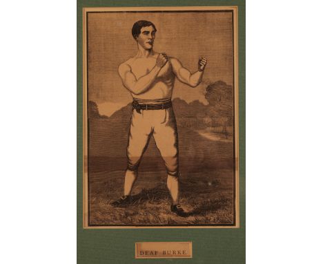 BOXING INTEREST: TWO MONOCHROME PORTRAITS OF PUGILISTS James 'Deaf' Burke and Tom Sayers  BOXING INTEREST: TWO MONOCHROME POR