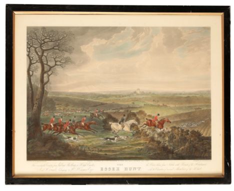 THE ESSEX HUNT" COLOURED PRINTS"  painted by D Wolsten-Holme, and one other coloured hunting print of a Master and his hounds