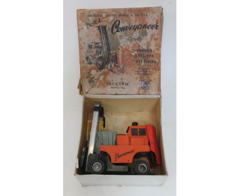 A Victory Models Conveyancer battery operated fork lift truck with box. 