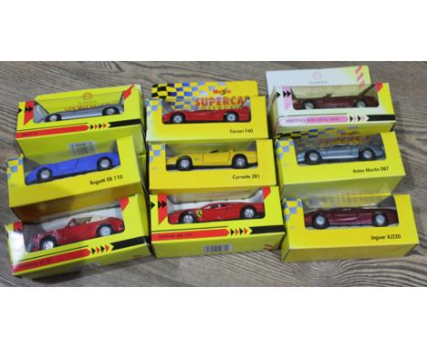 A collection of nine boxed Maisto Shell Sportscar/Supercar collection model vehicles. 