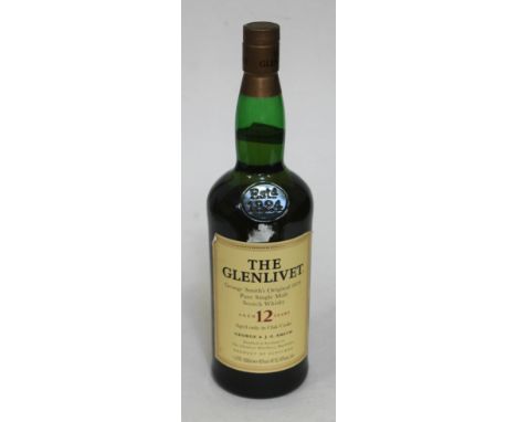 Glenlivet 12 year old single malt Scotch whisky, 1 litre, 40% vol. 
