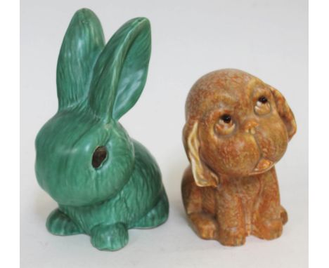 A Crown Devon Bonzo dog and a large Sylvac rabbit, heights 19cm & 25cm respectively.Condition: no signs of any damage or repa