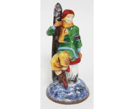 A limited edition Peggy Davies ceramic figure "Aspen Girl" by Andy Moss, limited edition number 142/200, height 