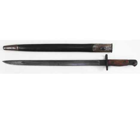 A British 1907 pattern bayonet and scabbard.