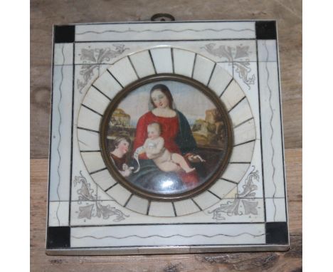 A Madonna and child portrait miniature.  