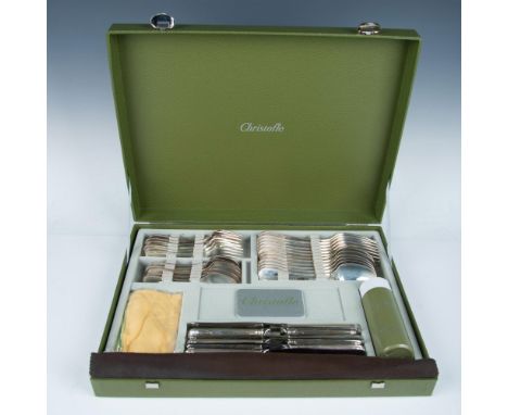 Includes 6 butter knives (sterling handle with stainless blade), 6 dinner forks, 6 oval soup spoons, 6 salad forks, and 6 tea