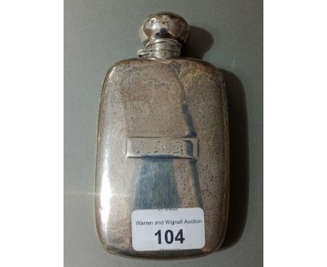 A hallmarked silver flask, Chester, James Deakin &amp; Sons (John &amp; William F Deakin), 1889. Gross weight 3.7 ozt. 