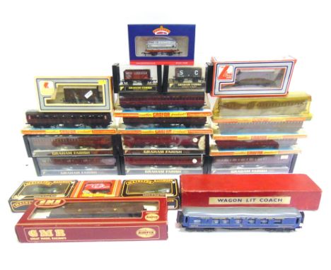 [OO GAUGE]. A MISCELLANEOUS ROLLING STOCK COLLECTION  comprising twelve Graham Farish coaches (L.M.S. X8; B.R. X3; Wagon Lit 