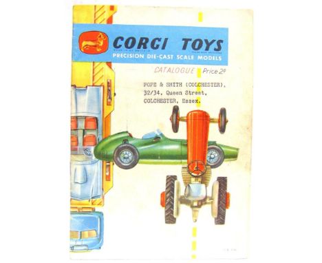 TWENTY-THREE DIECAST MODEL PRODUCT CATALOGUES  comprising those for Corgi, circa 1959 (covers torn along fold below lower sta