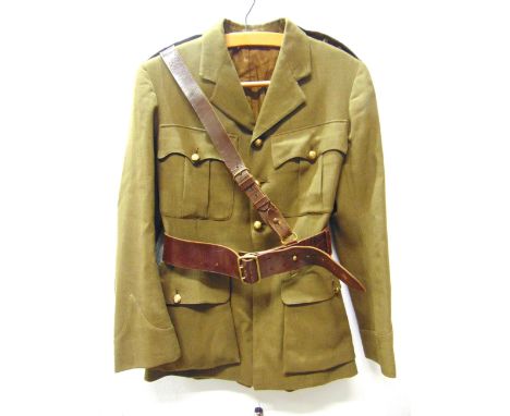 MILITARIA - A SECOND WORLD WAR BRITISH ARMY OFFICER'S SERVICE DRESS JACKET  khaki, by Bernard Weatherill Ltd, London, with la