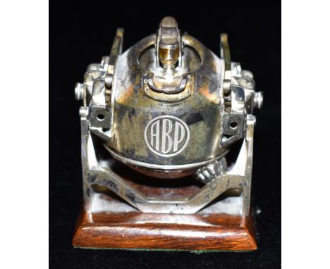 AN UNUSUAL SILVER LIGHTER Designed as a boiler on a stand marked ABP, maker Ashmore Benson &amp; Pease, London Hallmark date 