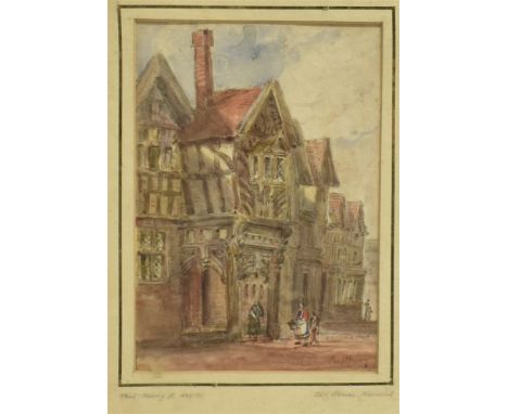 PAUL MARNY (FRENCH/BRITISH 1892-1914) 'Old Houses, Warwick' Watercolour Signed lower right 17.5cm x 12cm Condition Report : v