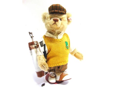 A STEIFF COLLECTOR'S TEDDY BEAR 'GOLFER TEDDY BEAR' (EAN 670671)  blond, limited edition 2090/3000, with certificate of authe