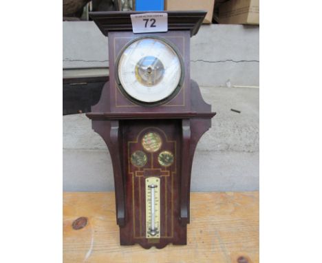  Sale Item:    INLAID BAROMETER / THERMOMETER   Vat Status:   No Vat   Buyers Premium:  This lot is subject to a Buyers Premi