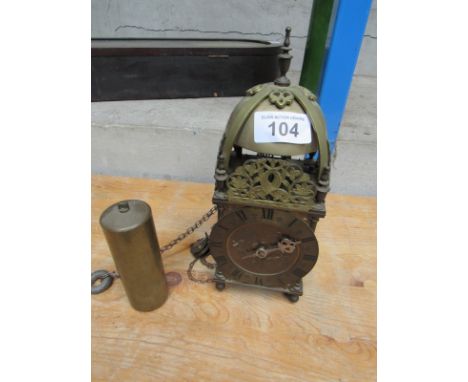  Sale Item:    LANTERN CLOCK WILLIAM G LONDON (AF)  Vat Status:   No Vat   Buyers Premium:  This lot is subject to a Buyers P