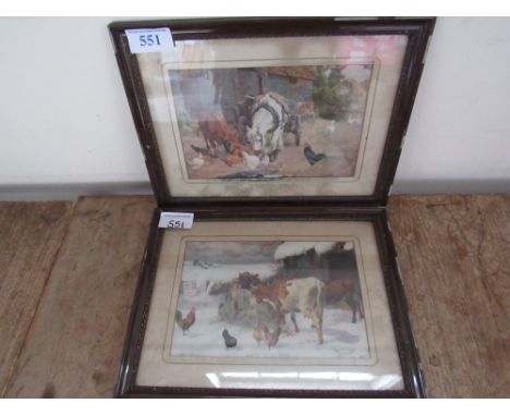  Sale Item:    2 PICTURES FARM SCENES AUTUMN & WINTER (AF)  Vat Status:   No Vat   Buyers Premium:  This lot is subject to a 
