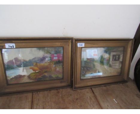  Sale Item:    2 W C PAINTINGS FARM SCENE CATTEL J BRANSTON 1819 (AF)  Vat Status:   No Vat   Buyers Premium:  This lot is su