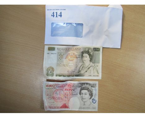  Sale Item:    2 x £50 NOTES   Vat Status:   No Vat   Buyers Premium:  This lot is subject to a Buyers Premium of 15% + Vat @