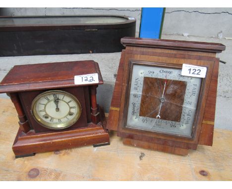  Sale Item:    BAROMETER T J CRABB GLASGOW & MANTLE CLOCK (AF)  Vat Status:   No Vat   Buyers Premium:  This lot is subject t