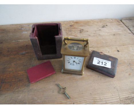  Sale Item:    CASED BRASS CARRIAGE CLOCK (AF)   Vat Status:   No Vat   Buyers Premium:  This lot is subject to a Buyers Prem