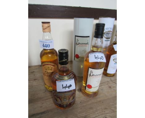  Sale Item:    3 BOTTLES WHISKY BENROMACH MALT & 2 QUEEN MARGOT  Vat Status:   No Vat   Buyers Premium:  This lot is subject 