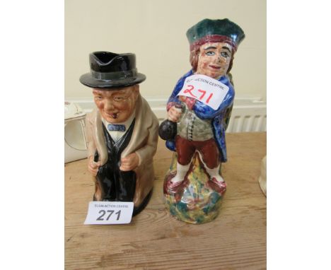  Sale Item:    DOULTON JUG CHURCHILL & JUG   Vat Status:   No Vat   Buyers Premium:  This lot is subject to a Buyers Premium 