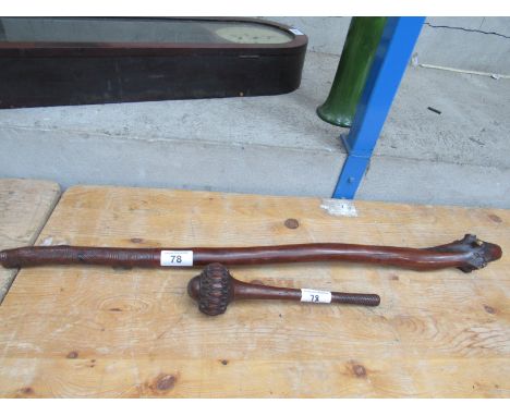 Sale Item:    2 WOODEN CLUBS   Vat Status:   No Vat   Buyers Premium:  This lot is subject to a Buyers Premium of 15% + Vat 