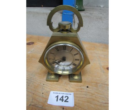  Sale Item:    SMALL BRASS CLOCK WITH COMPASS   Vat Status:   No Vat   Buyers Premium:  This lot is subject to a Buyers Premi
