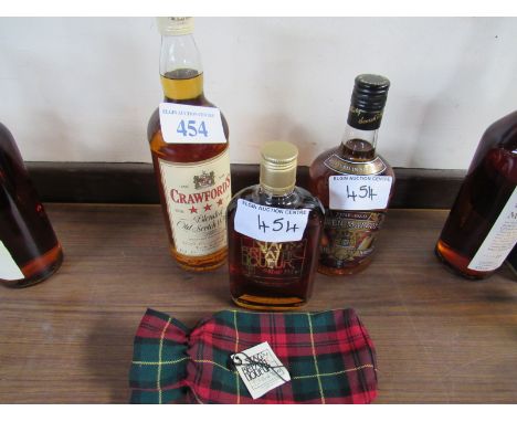  Sale Item:    2 & A HALF BOTTLES WHISKY STAGS BREATH QUEEN MARGOT & CRAWFORDS  Vat Status:   No Vat   Buyers Premium:  This 