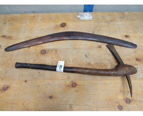  Sale Item:    BOOMERANG & DECORATED PICK (AF)   Vat Status:   No Vat   Buyers Premium:  This lot is subject to a Buyers Prem