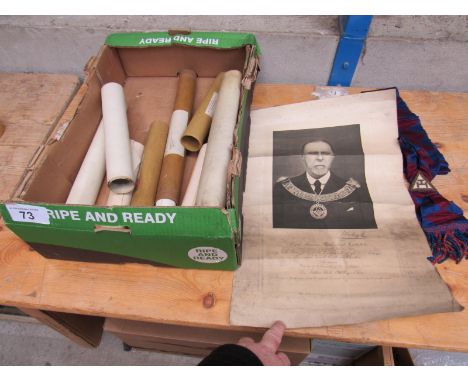  Sale Item:    BOX MASONS SCROLLS   Vat Status:   No Vat   Buyers Premium:  This lot is subject to a Buyers Premium of 15% + 