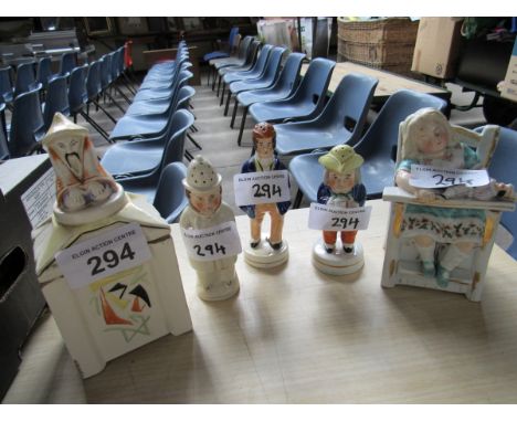  Sale Item:    TEA CADDIES & 3 CONDIMENTS   Vat Status:   No Vat   Buyers Premium:  This lot is subject to a Buyers Premium o