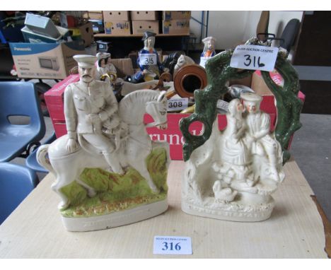  Sale Item:    2 STAFFORDSHIRE FIGURES BURNS & MARY & KITCHENER (AF)  Vat Status:   No Vat   Buyers Premium:  This lot is sub