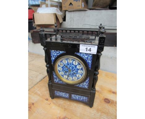  Sale Item:    WOOD & ENAMEL CLOCK (AF)   Vat Status:   No Vat   Buyers Premium:  This lot is subject to a Buyers Premium of 