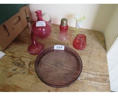  Sale Item:    CRANBERRY & OTHER GLASS WARE   Vat Status:   No Vat   Buyers Premium:  This lot is subject to a Buyers Premium