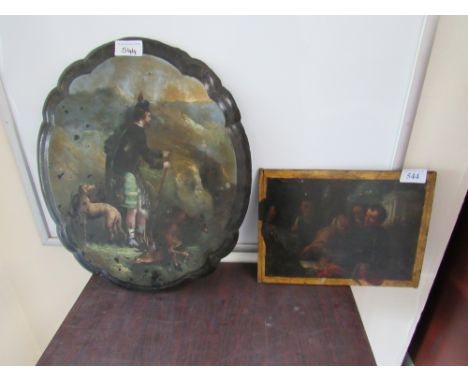  Sale Item:    OIL ON WOOD & PAPIER MACHIE TABLE TOP PICTURE (AF)  Vat Status:   No Vat   Buyers Premium:  This lot is subjec