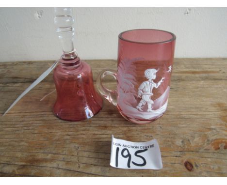  Sale Item:    CRANBERRY STYLE BELL & MUG   Vat Status:   No Vat   Buyers Premium:  This lot is subject to a Buyers Premium o
