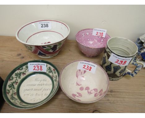  Sale Item:    POTTERY BOWLS & JUGS (AF)   Vat Status:   No Vat   Buyers Premium:  This lot is subject to a Buyers Premium of