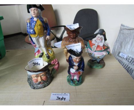  Sale Item:    5 TOBY JUGS (AF)   Vat Status:   No Vat   Buyers Premium:  This lot is subject to a Buyers Premium of 15% + Va