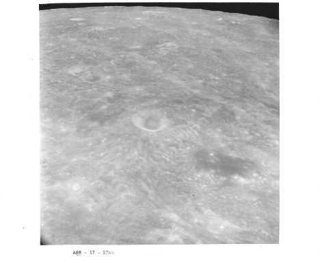 
	
		A group of six vintage gelatin silver prints, featuring various views of lunar surface taken from the Apollo 8 in Decemb