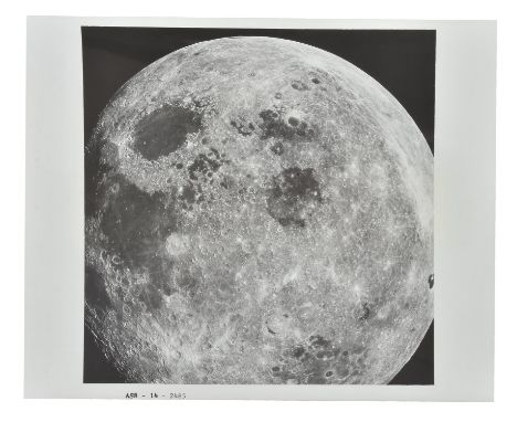 
	
		Striking image of the receding Moon as observed and photographed during the Apollo 8 mission. 
		Vintage gelatin silver 