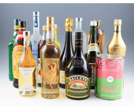 15 bottles of assorted Spirits to include Wannborga Artisan Vodka, Laurent Perrier Ratafia, Martini Gold D&G, St Germain Liqu