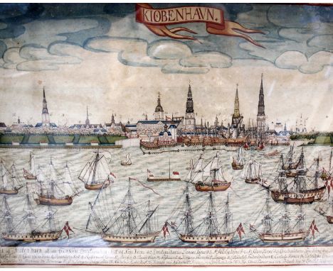19th century SchoolCopenhagenAn etching, with hand-colouring and inscription30 x 47cm