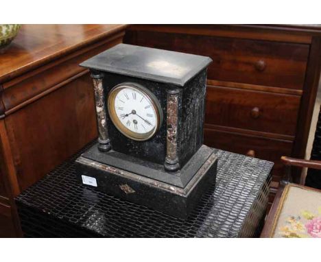 BLACK SLATE MANTEL CLOCK