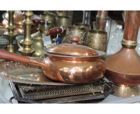 LOT OF SILVER PLATED AND BRASS ITEMS
including goblets, slavers, a candlestick, a teapot, a silver plated model of a horse, e