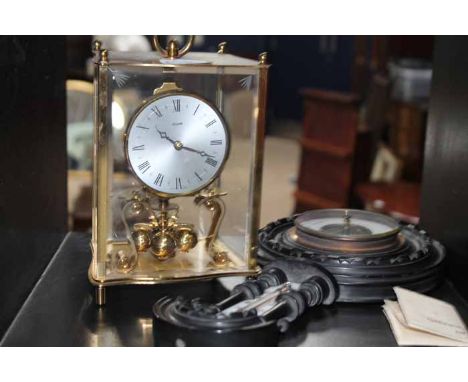 KUNDO GILT CLOCK AND ANOTHER 
including a barometer