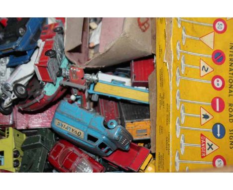 GOOD COLLECTION OF VINTAGE TOY VEHICLES AND SCALEXTRIC TRACK
with makes including Dinky, Matchbox, etc
