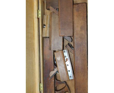 LOT OF VINTAGE CARPENTERS TOOLS
including planes etc., in two wooden tool boxes